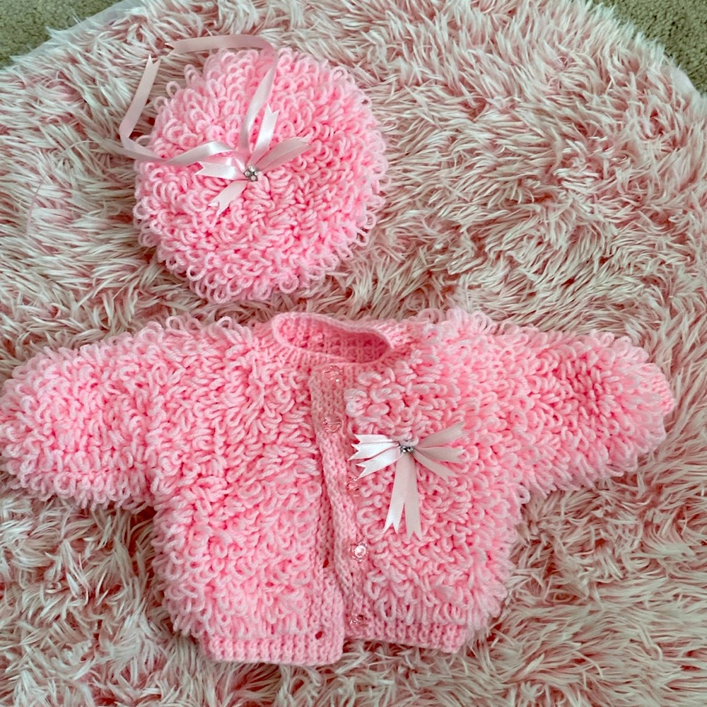 Cardigan and beret from France